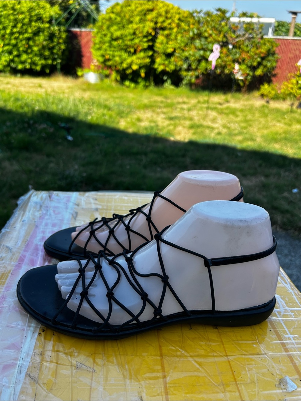 Partner Darla Women's Black Strappy Gladiator Sandals Size 8M